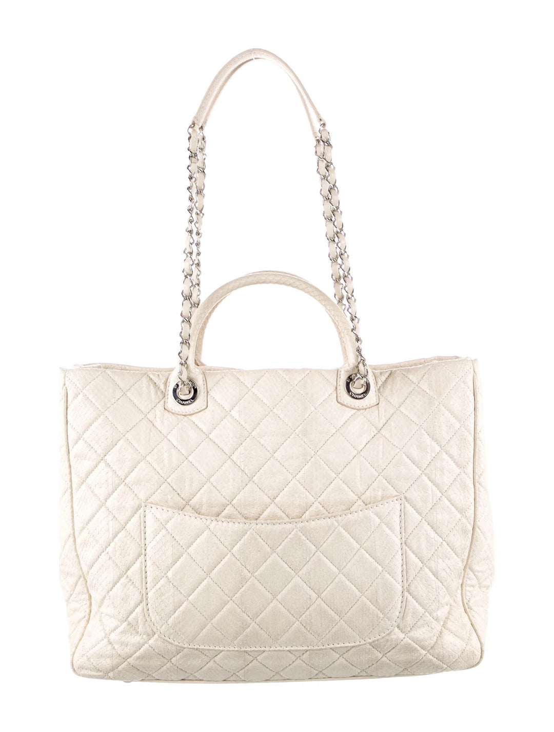 CHANEL SHIVA LEATHER SNAKESKIN LARGE TOTE BAG