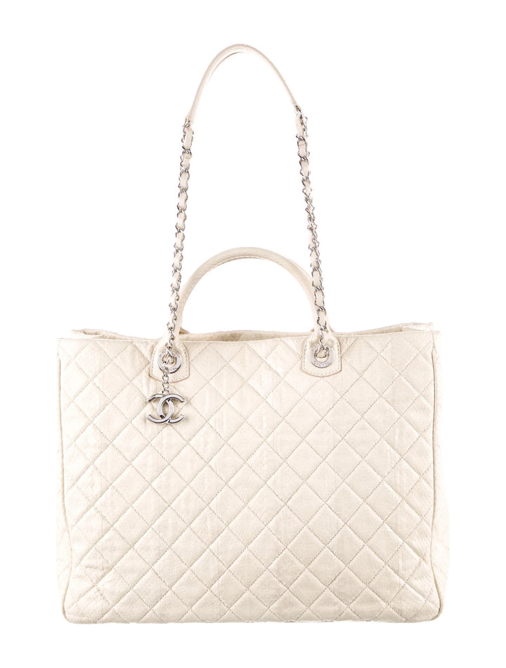CHANEL SHIVA LEATHER SNAKESKIN LARGE TOTE BAG