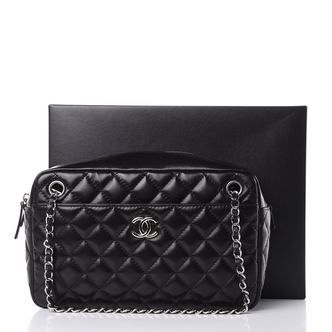 CHANEL CC QUILTED LAMBSKIN LARGE CAMERA BAG