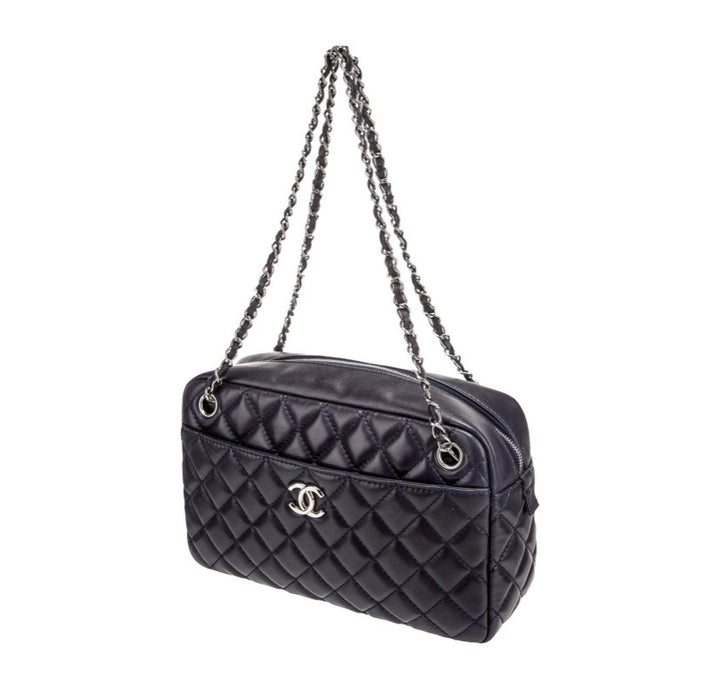 CHANEL CC QUILTED LAMBSKIN LARGE CAMERA BAG