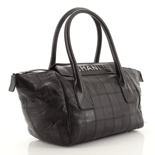 CHANEL LAX QUILTED LEATHER CHOCOLATE BAR HANDBAG