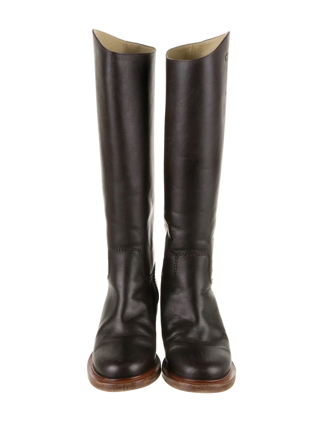 CHANEL CALFSKIN LEATHER TALL RIDING BOOTS