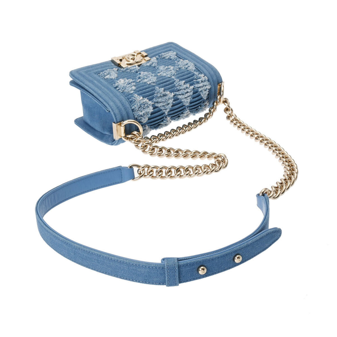 CHANEL BOY THE 27TH MINI DENIM SHOULDER BAG-HS