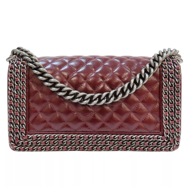 CHANEL QUILTED CALFSKIN LEATHER CHAIN AROUND MAXI BOY BAG