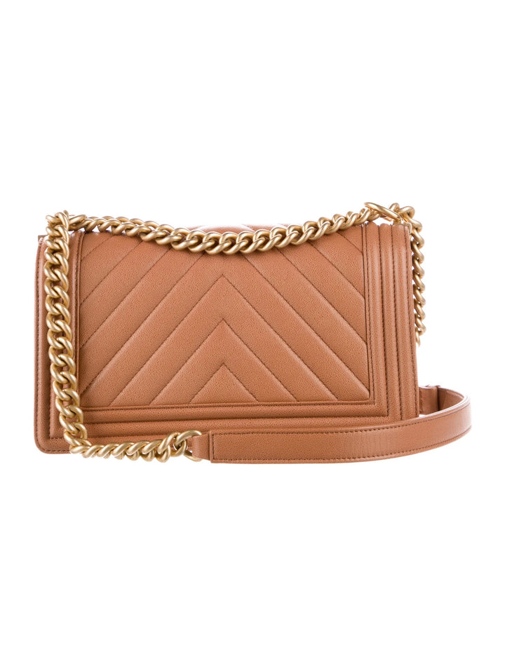CHANEL CC MEDIUM BOY CHEVRON QUILTED CALFSKIN BAG