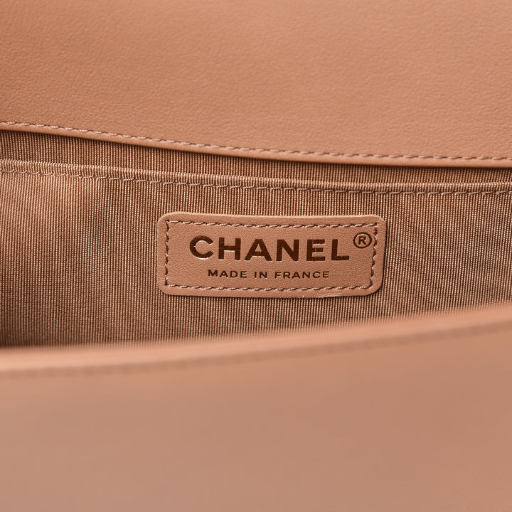 CHANEL CC MEDIUM BOY CHEVRON QUILTED CALFSKIN BAG