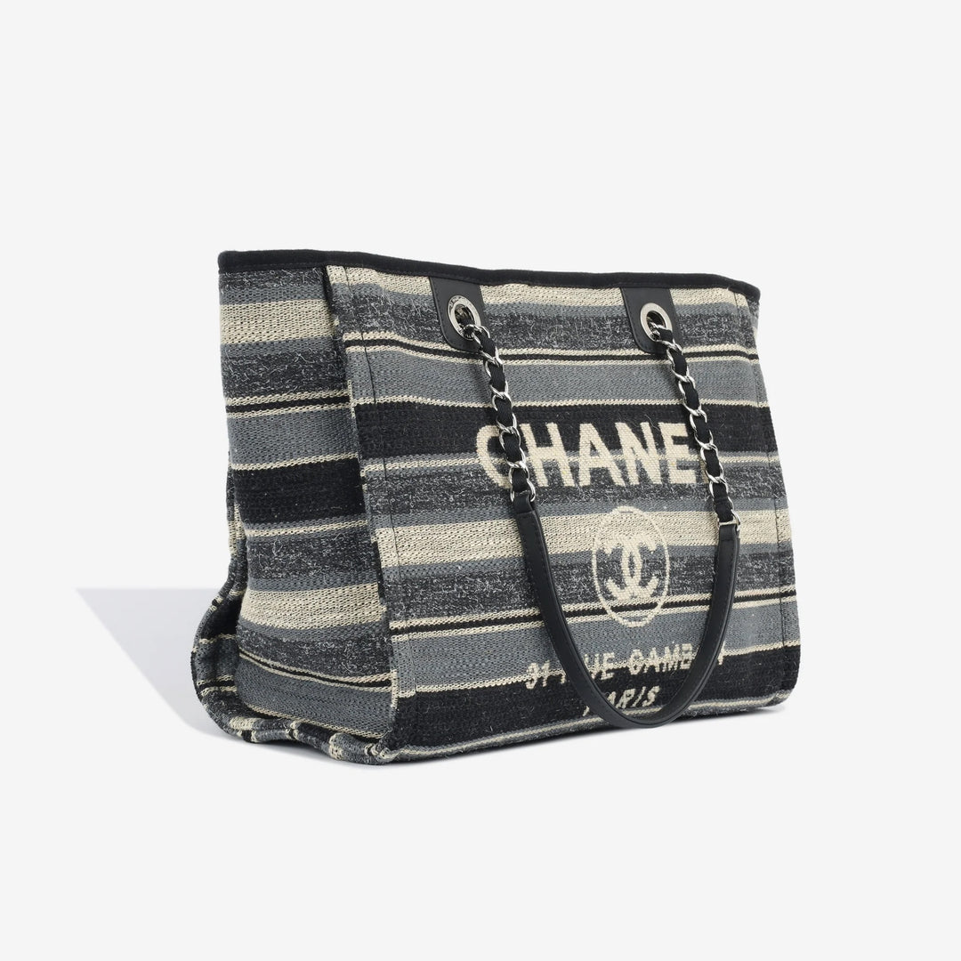 CHANEL MEDIUM DEAUVILLE STRIPE SHOPPING TOTE-HS