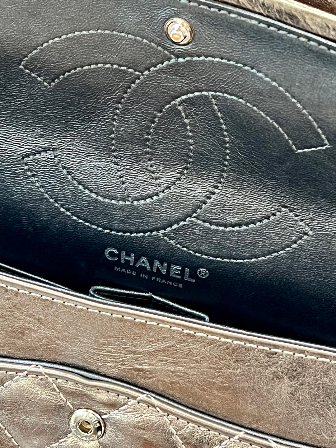 CHANEL METALLIC AGED QUILTED CALFSKIN 2.55 REISSUE FLAP BAG