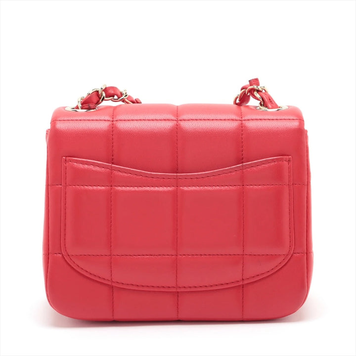 CHANEL MONACOCO LOGO BLOCKS MINI FLAP QUILTED LAMBSKIN LEATHER BAG