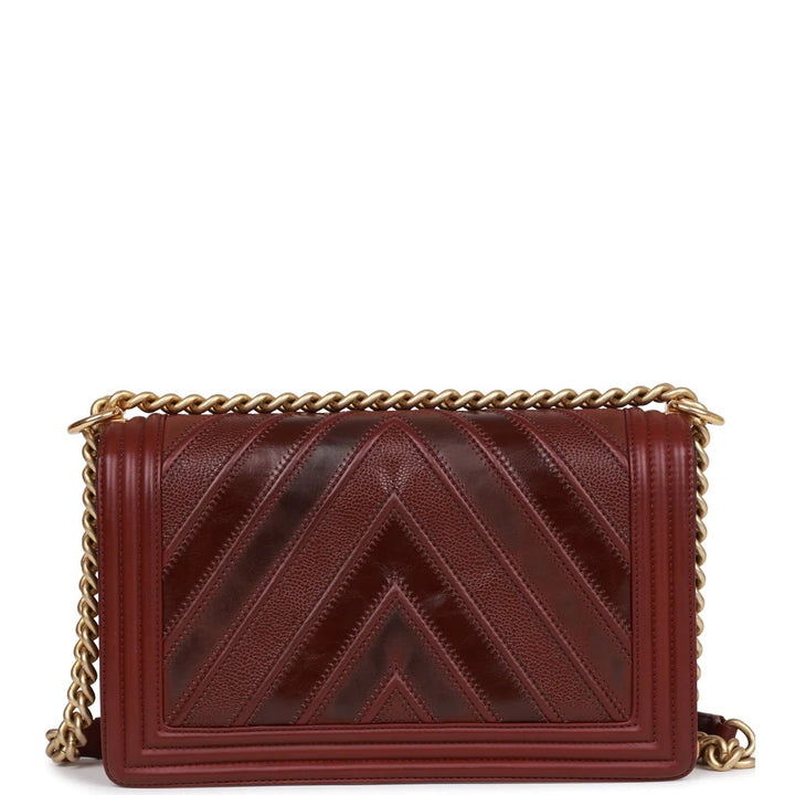 CHANEL CHEVRON QUILTED LAMBSKIN BOY BAG NEW MEDIUM