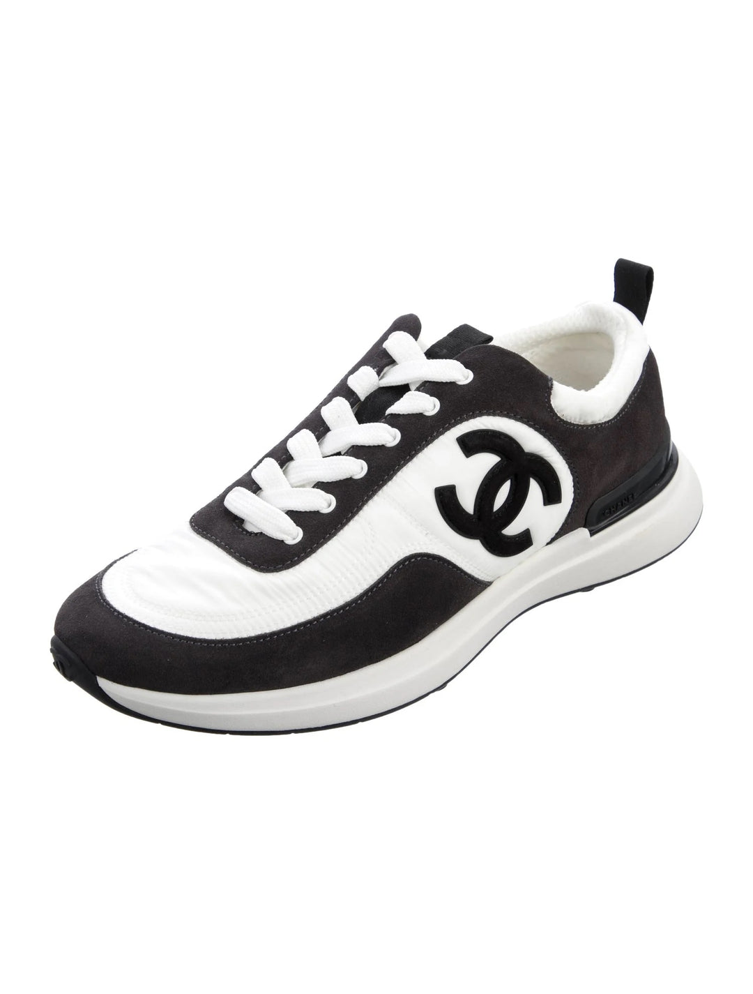 CHANEL CC CALFSKIN SUEDE &amp; NYLON SNEAKERS
