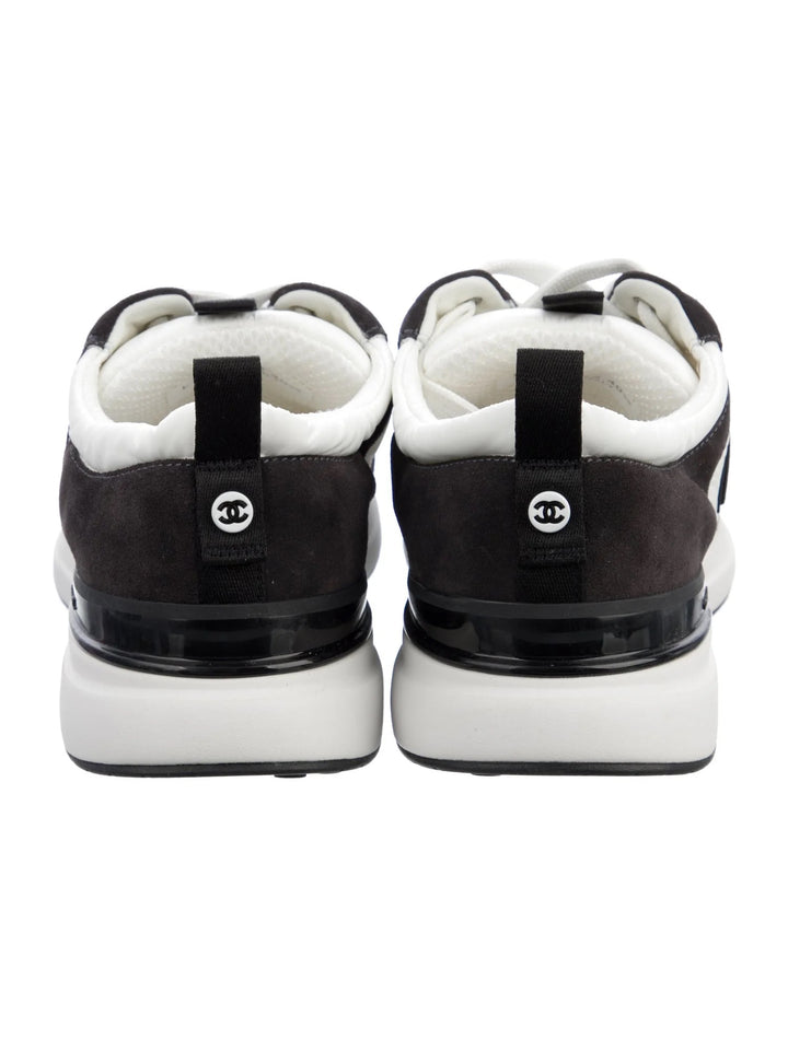 CHANEL CC CALFSKIN SUEDE &amp; NYLON SNEAKERS