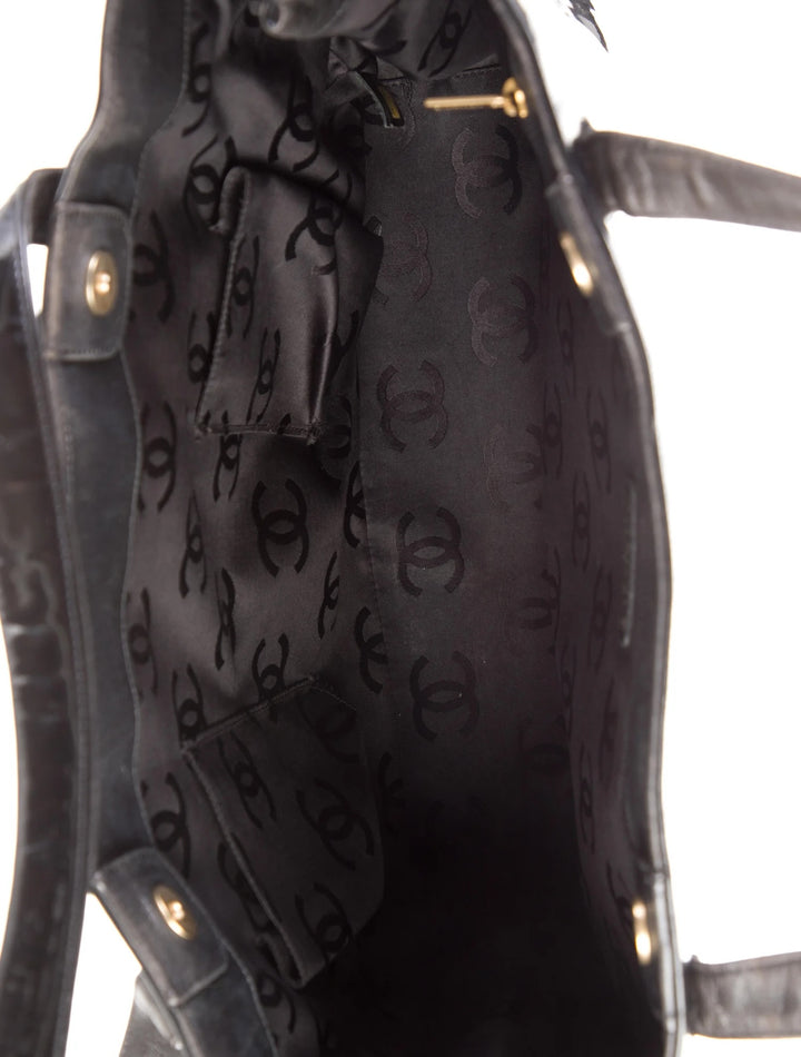 CHANEL PATENT LEATHER TRIPLE CC TOTE BAG