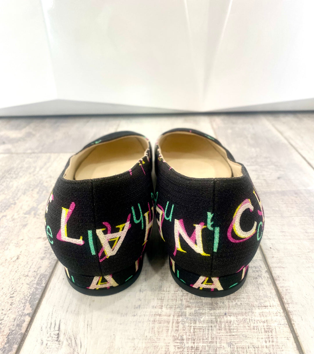 CHANEL MULTICOLOR PRINT PUMPS