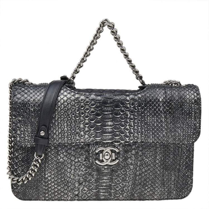 CHANEL CC PYTHON LARGE PERFECT EDGE SLAP SHOULDER BAG