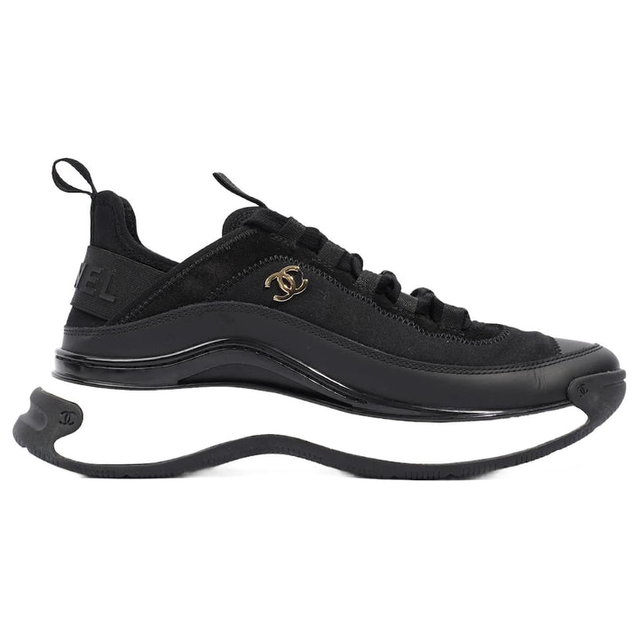 CHANEL QUILTED CC TRAINER SNEAKERS