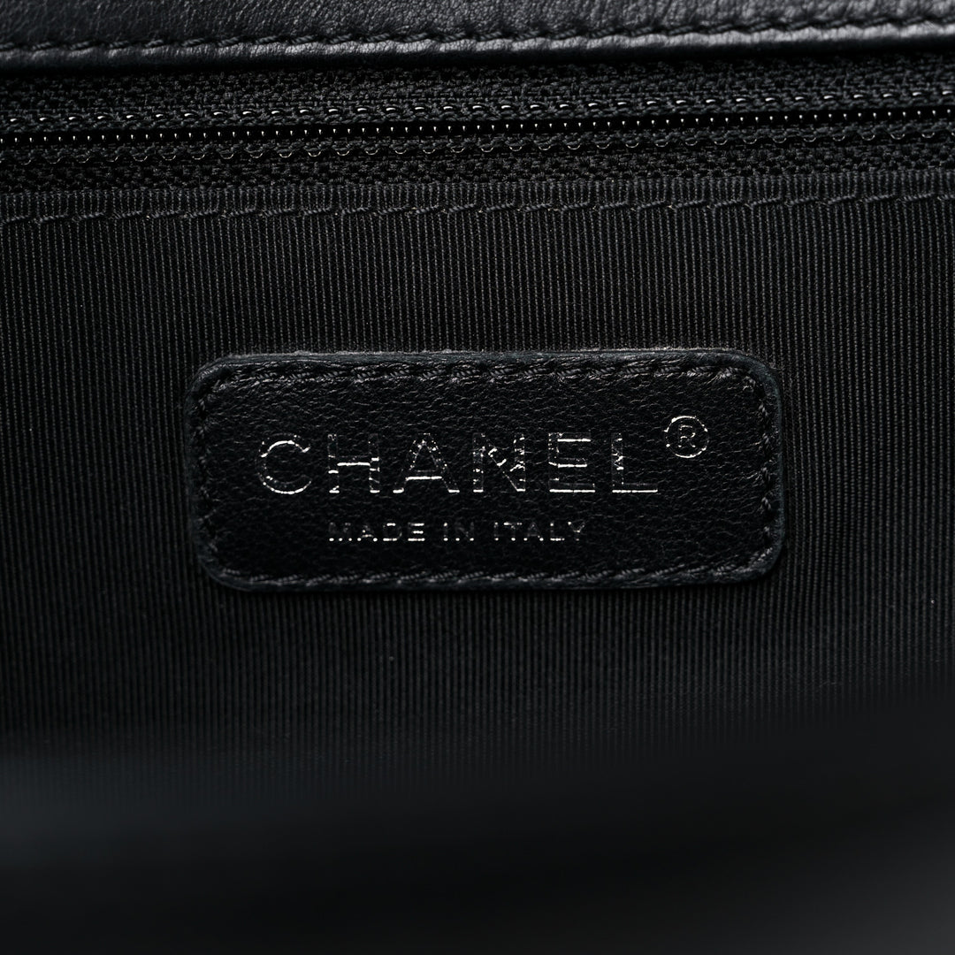CHANEL QUILTED CALFSKIN LARGE BOY BAG RUTHENIUM HARDWARE