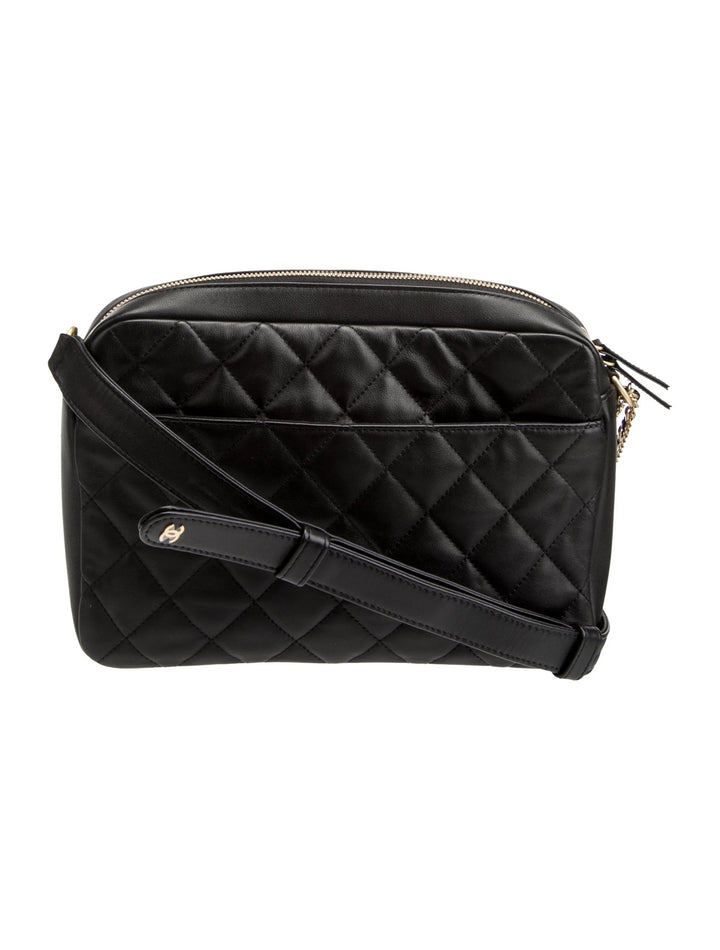 CHANEL QUILTED CALFSKIN DOUBLE POCKET LARGE CAMERA BAG