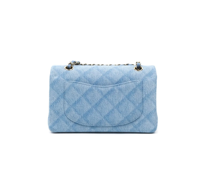 CHANEL QUILTED DENIM MEDIUM CLASSIC DOUBLE FLAP BAG