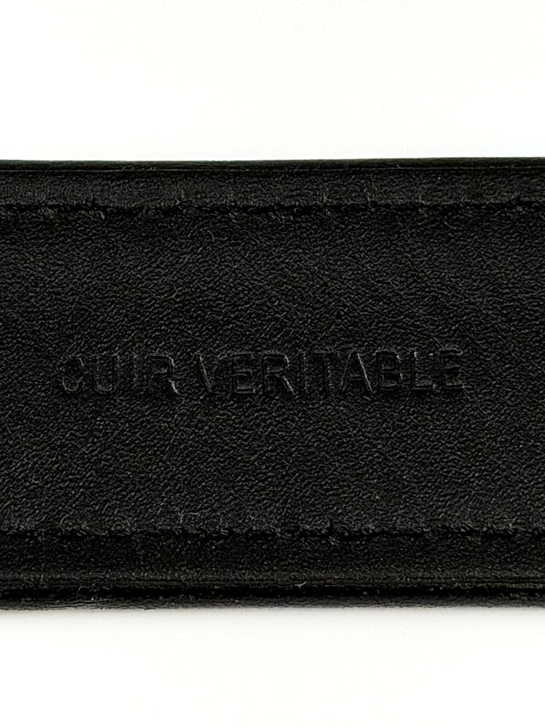 CHANEL QUILTED DENIM &amp; CALFSKIN LEATHER CC BUCKLE BELT