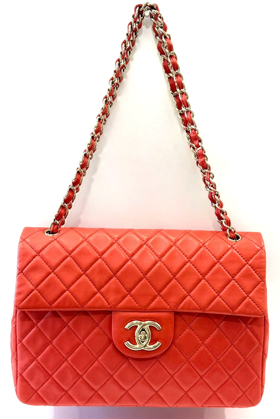 CHANEL QUILTED LAMBSKIN JUMBO CLASSIC SINGLE FLAP BAG