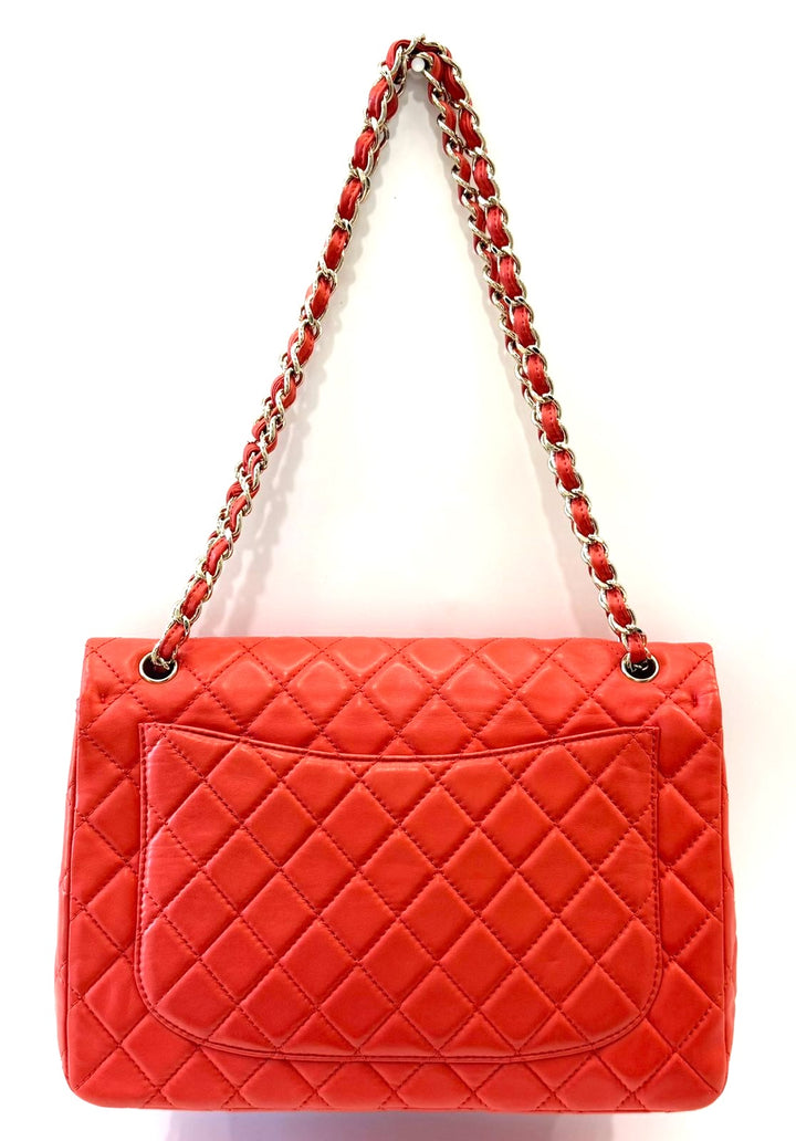 CHANEL QUILTED LAMBSKIN JUMBO CLASSIC SINGLE FLAP BAG