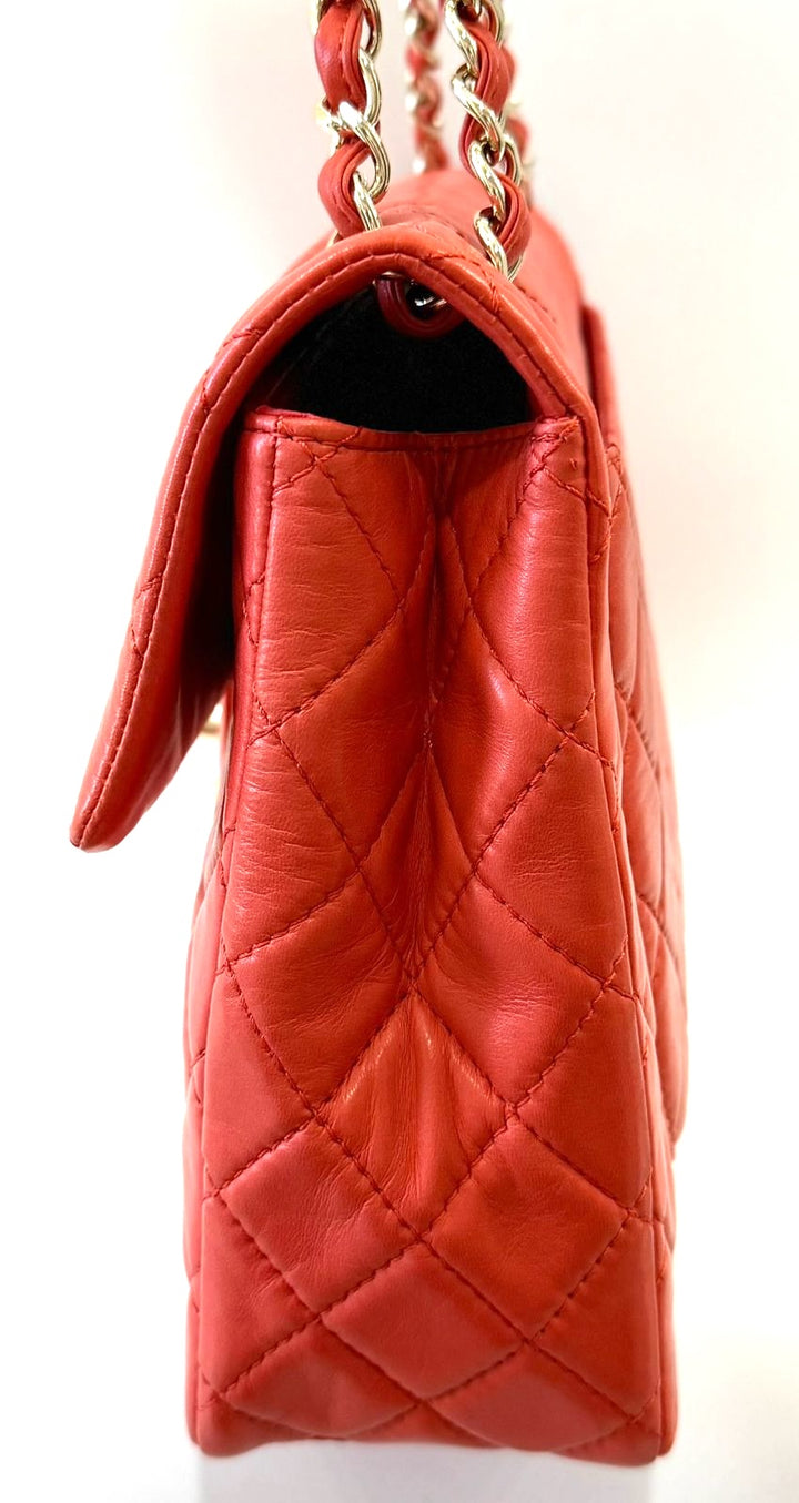 CHANEL QUILTED LAMBSKIN JUMBO CLASSIC SINGLE FLAP BAG