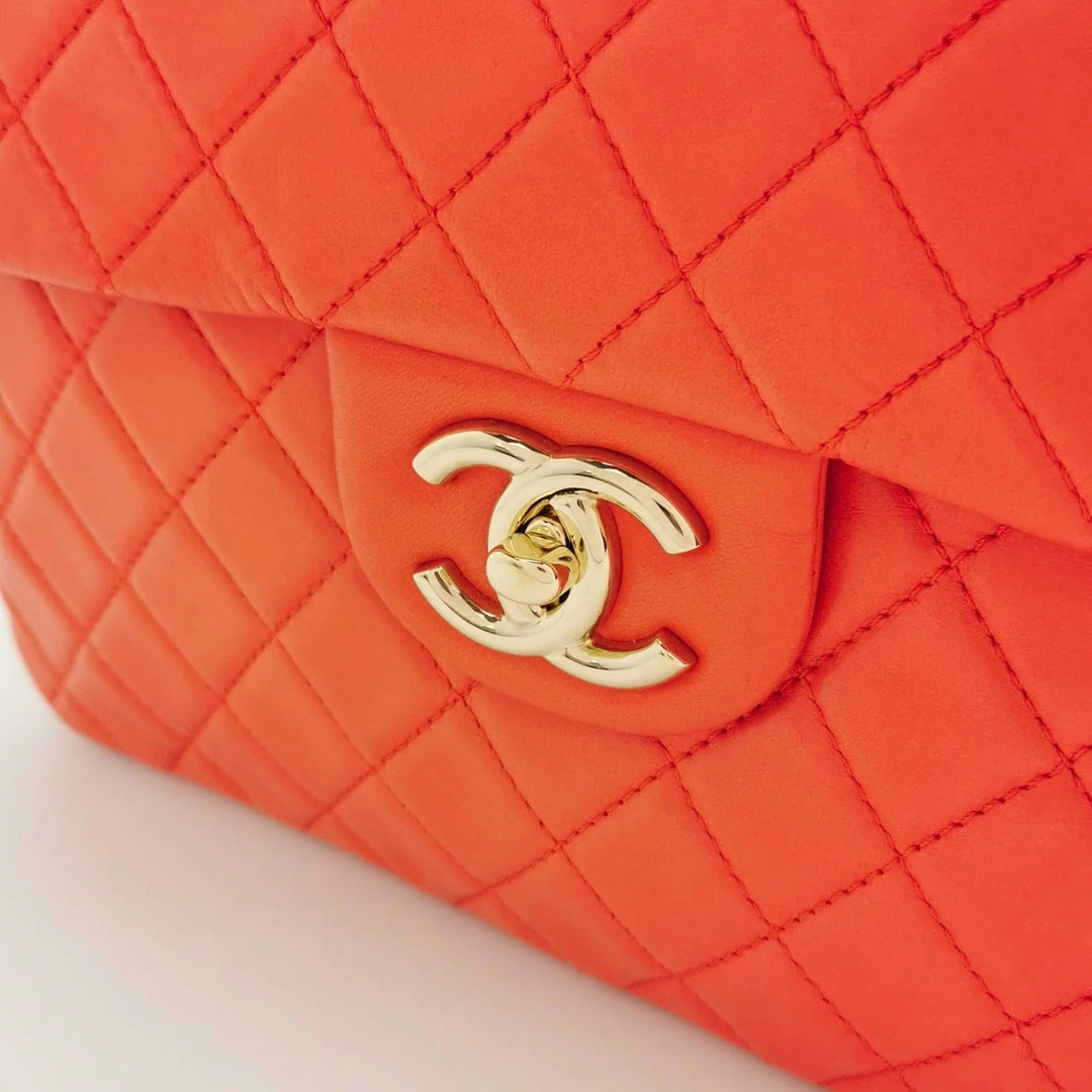 CHANEL QUILTED LAMBSKIN JUMBO CLASSIC SINGLE FLAP BAG
