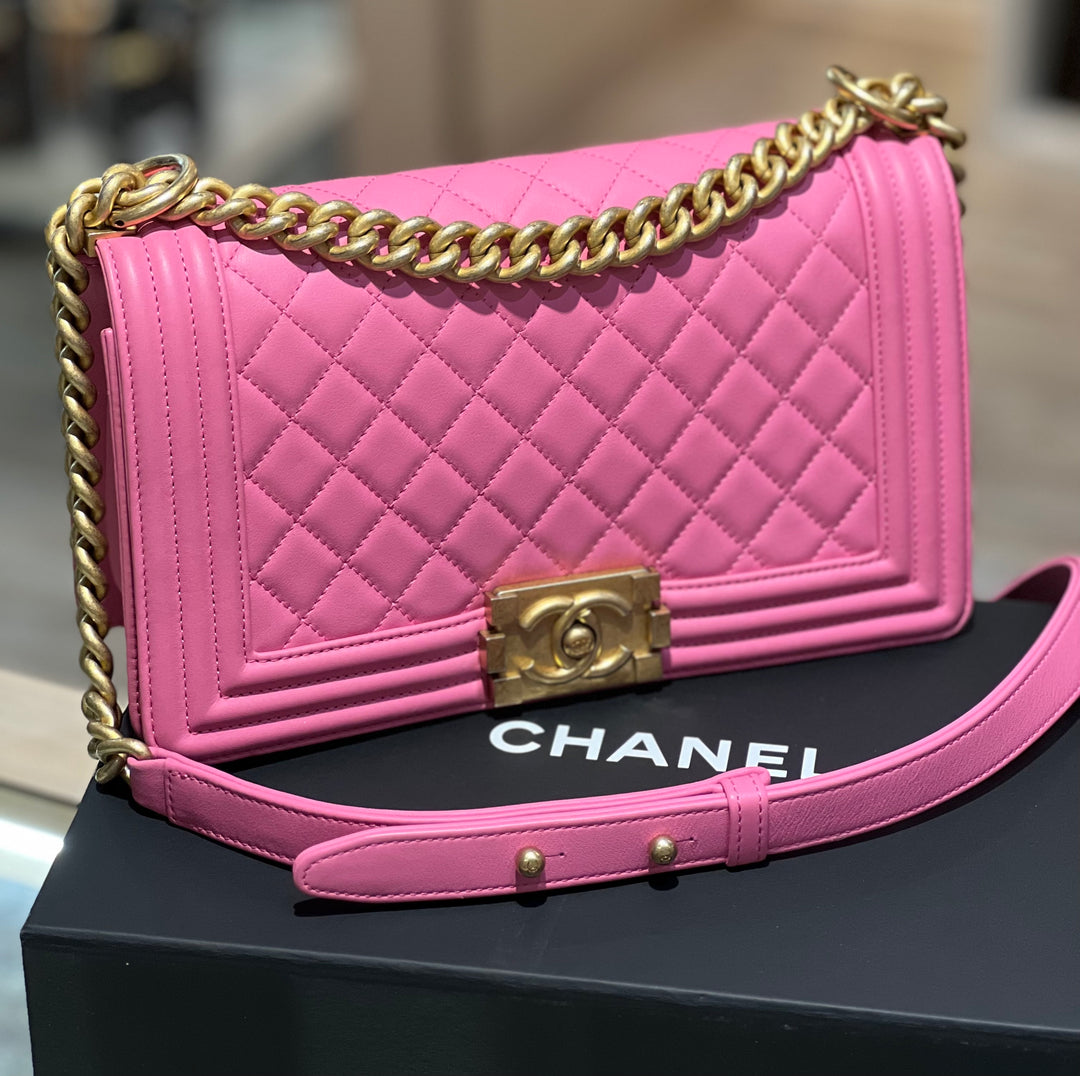 CHANEL QUILTED LAMBSKIN MEDIUM BOY FLAP BAG