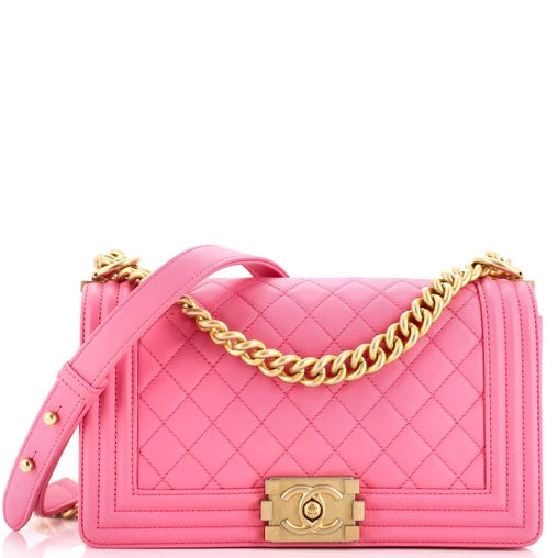 CHANEL QUILTED LAMBSKIN MEDIUM BOY FLAP BAG