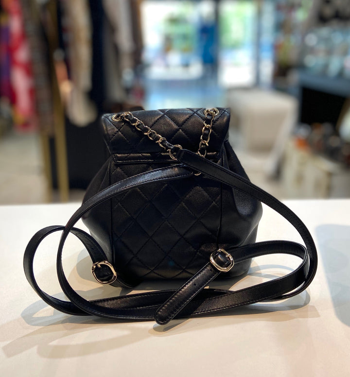CHANEL CC QUILTED LAMBSKIN MINI DUMA BACKPACK