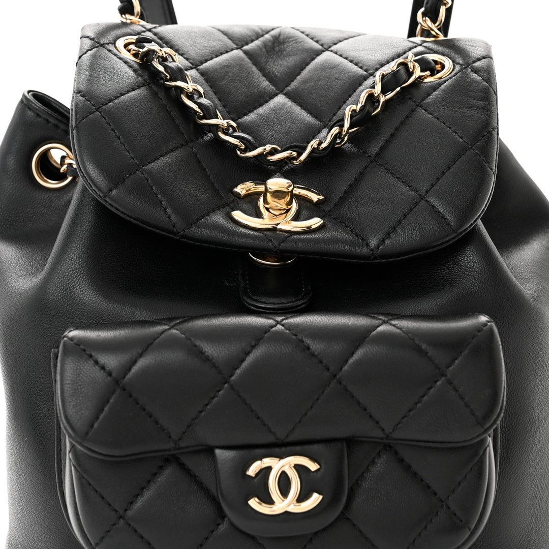 CHANEL CC QUILTED LAMBSKIN MINI DUMA BACKPACK