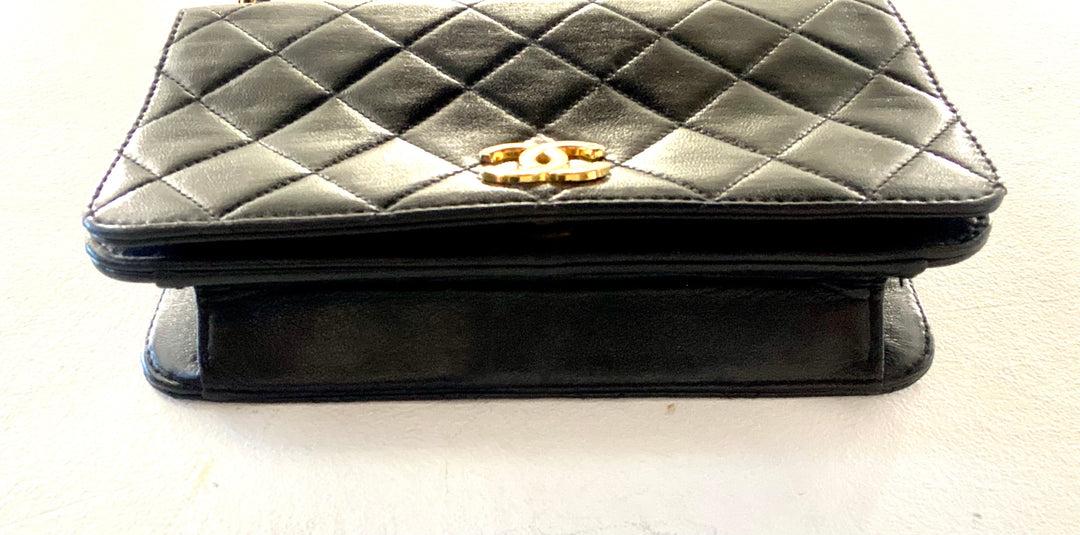CHANEL QUILTED LAMBSKIN LEATHER MINI FULL FLAP BAG