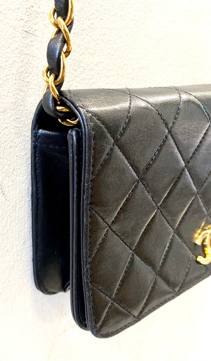 CHANEL QUILTED LAMBSKIN LEATHER MINI FULL FLAP BAG