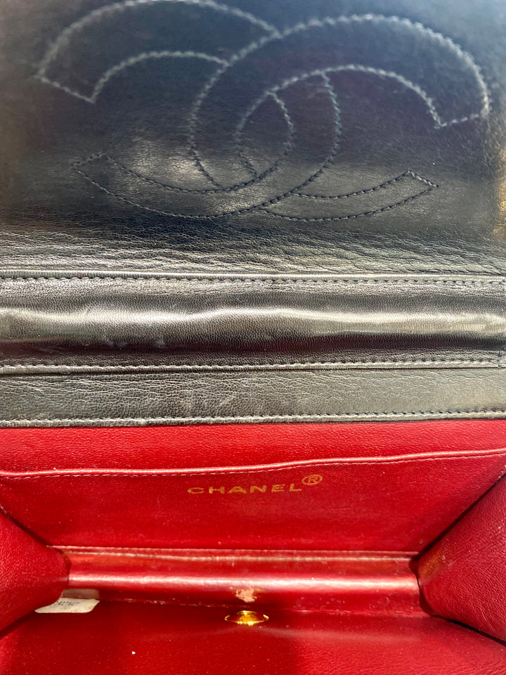 CHANEL QUILTED LAMBSKIN LEATHER MINI FULL FLAP BAG
