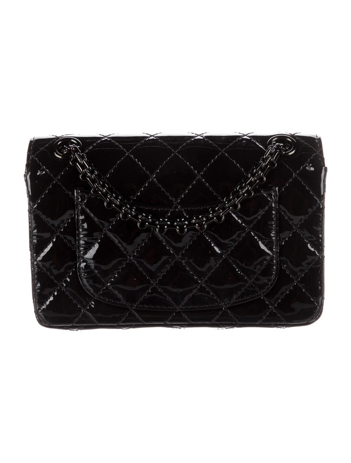 CHANEL QUILTED PATENT LEATHER REISSUE SO BLACK MINI FLAP BAG