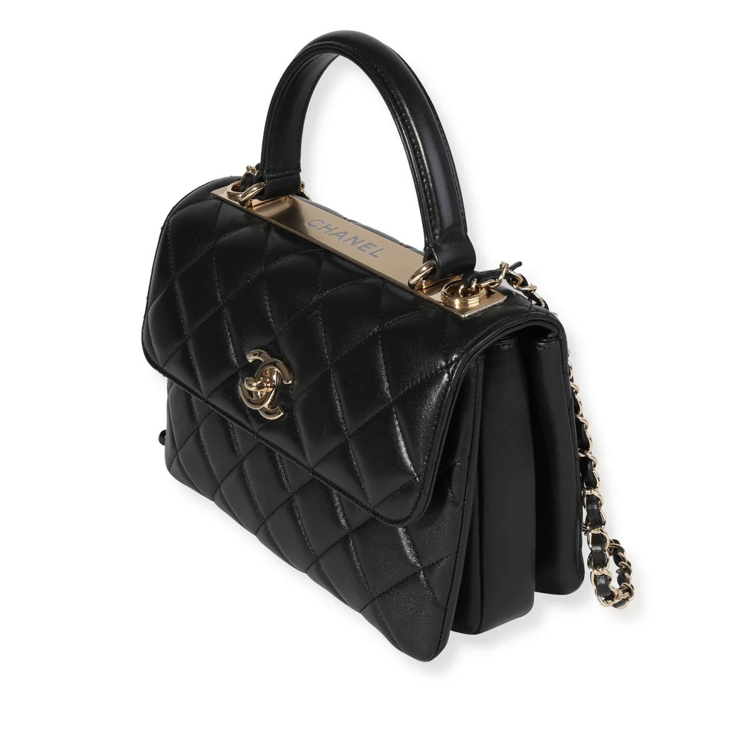 CHANEL QUILTED LAMBSKIN MEDIUM TRENDY CC HANDLE FLAP BAG