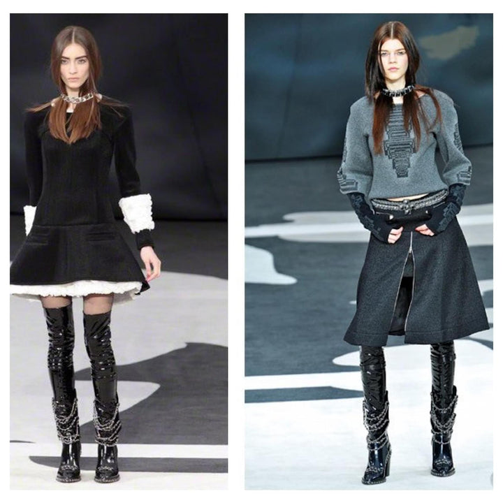 CHANEL CC RUNWAY GLAZED CHAIN OBSESSION BOOTS