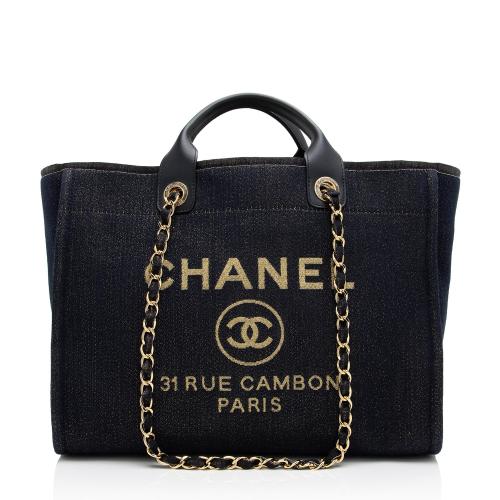 CHANEL LUREX CANVAS MEDIUM DEAUVILLE TOTE