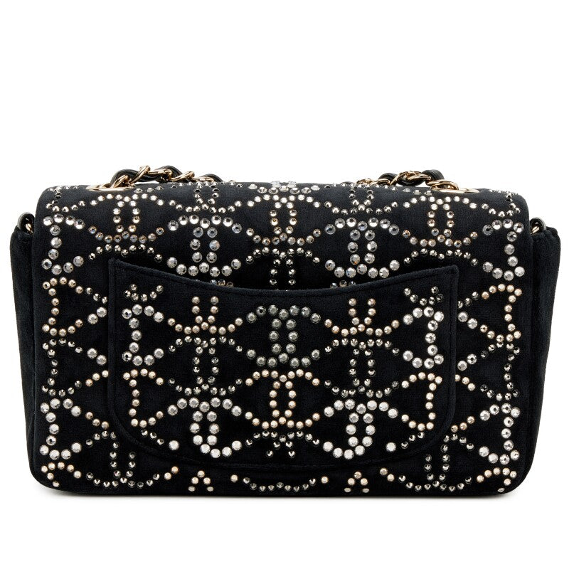 CHANEL RUTHENIUM STRASS CRYSTAL EMBELLISHED MINI CLASSIC FLAP BAG
