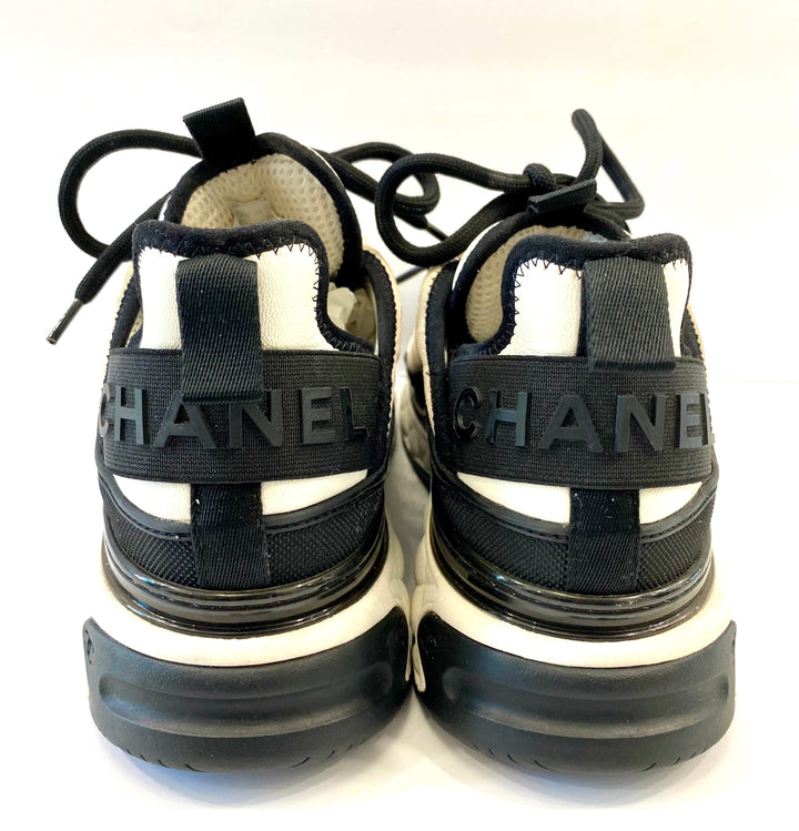 CHANEL FABRIC SUEDE CALFSKIN CC SNEAKERS