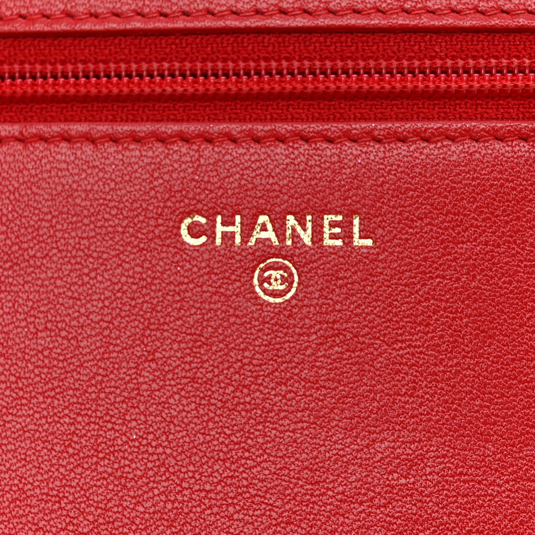CHANEL SHEEPSKIN QUILTED MADEMOISELLE WALLET ON A CHAIN