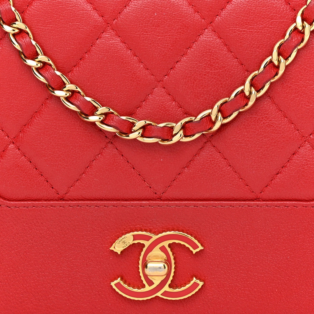 CHANEL SHEEPSKIN QUILTED MADEMOISELLE WALLET ON A CHAIN