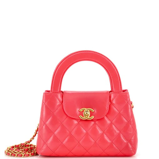 CHANEL SHINY AGED CALFSKIN QUILTED NANO KELLY SHOPPER BAG