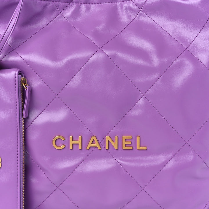 CHANEL SHINY QUILTED CALFSKIN LEATHER CHANEL 22 SHOULDER BAG