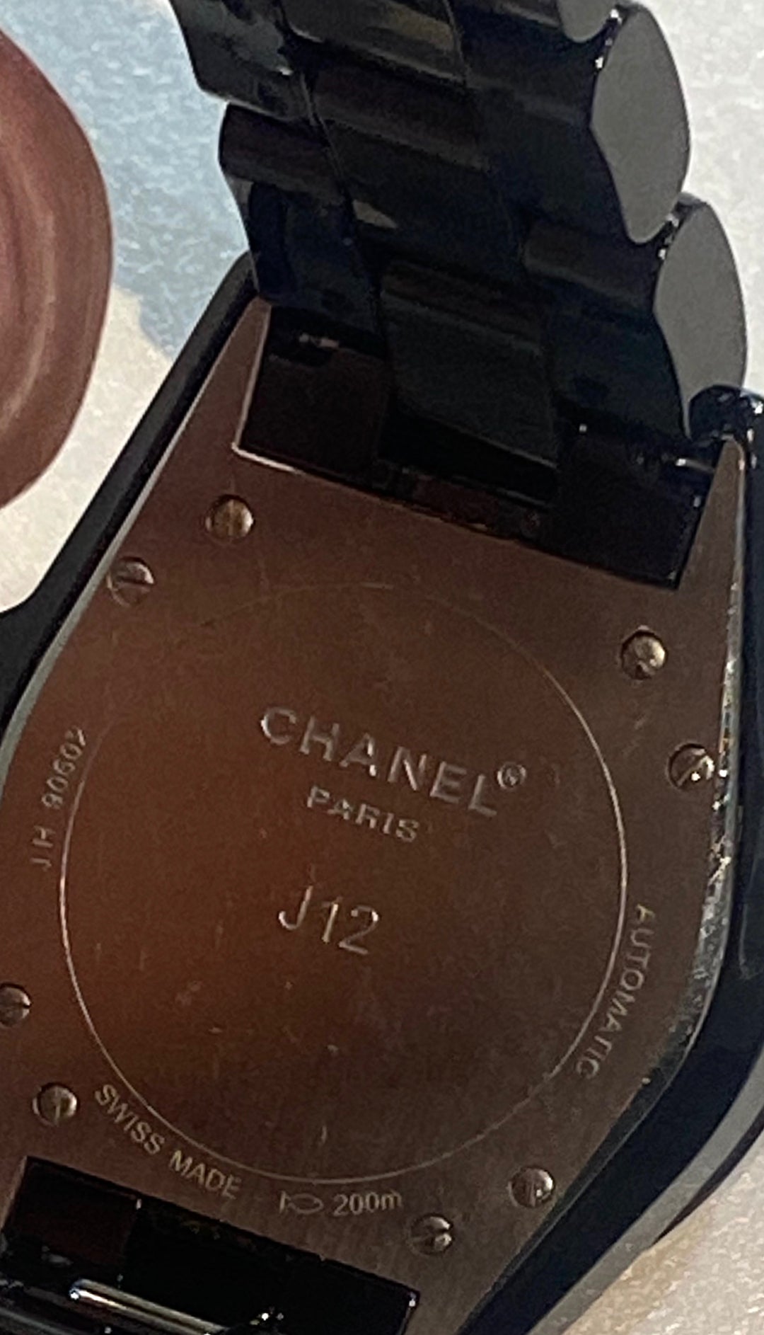 CHANEL STAINLESS STEEL CERAMIC DIAMONDS 38MM J12 AUTOMATIC WATCH