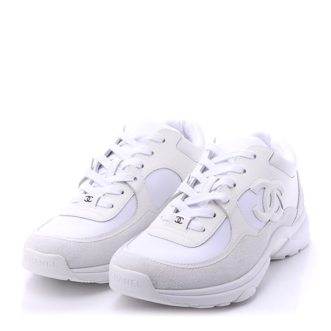 CHANEL SUEDE CALFSKIN LEATHER CC SNEAKERS