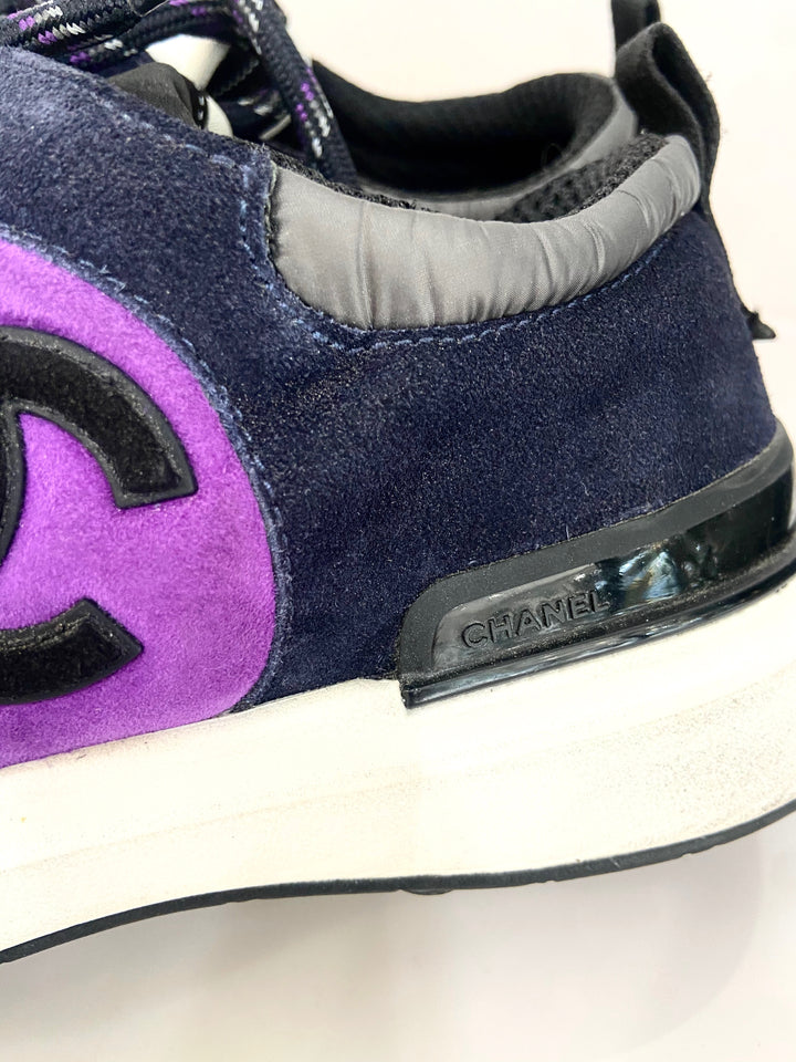 CHANEL CC SUEDE CALFSKIN SNEAKERS