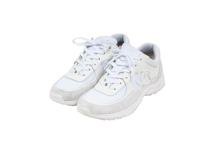CHANEL SUEDE CALFSKIN LEATHER CC SNEAKERS
