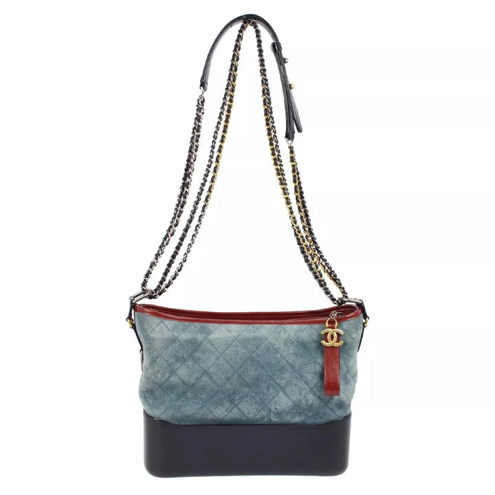 CHANEL SUEDE QUILTED LAMBSKIN LEATHER GABRIELLE SHOULDER BAG